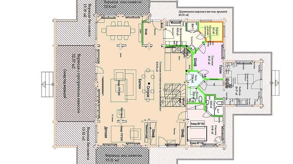 Дом в аренду у воды в лесу