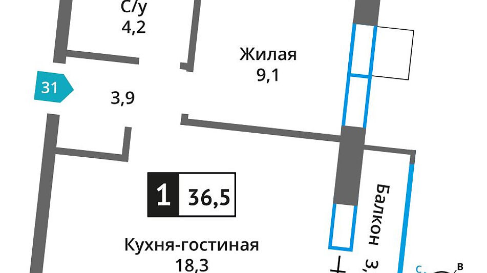 Квартира в ЖК Отрада на Реке