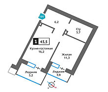 Квартира в ЖК Отрада на Реке