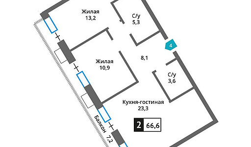 Квартира в ЖК Отрада на Реке