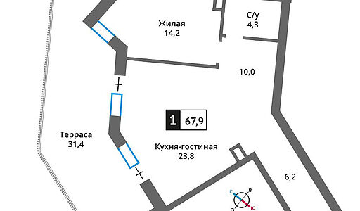 Квартира в ЖК Отрада на Реке