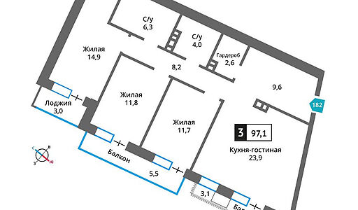 Квартира в ЖК Отрада на Реке