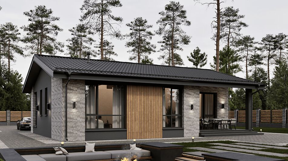 Одноэтажный дом в КП Юрьево Берег