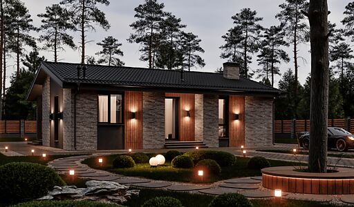 Одноэтажный дом в КП Юрьево Берег