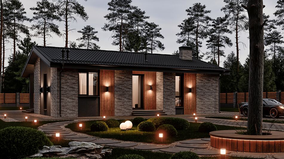 Одноэтажный дом в КП Юрьево Берег