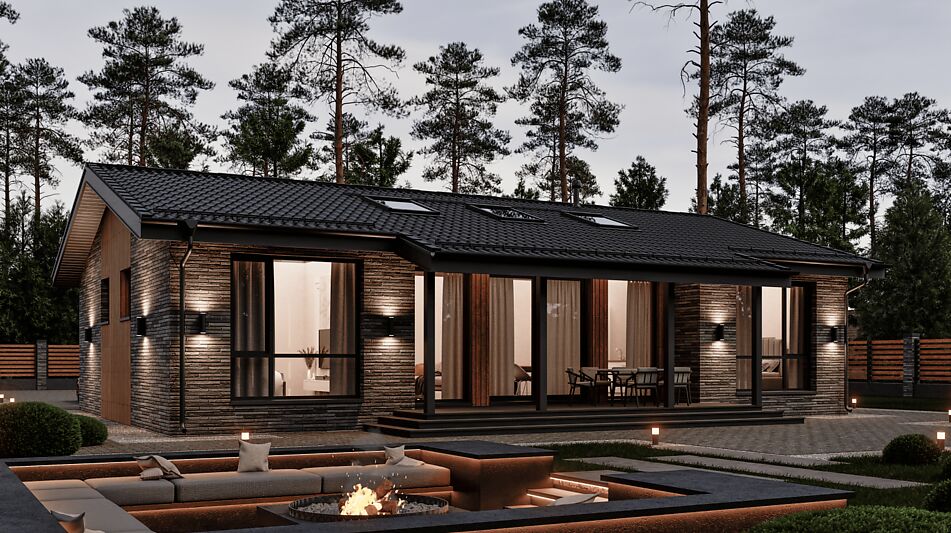 Одноэтажный дом в КП Юрьево Берег