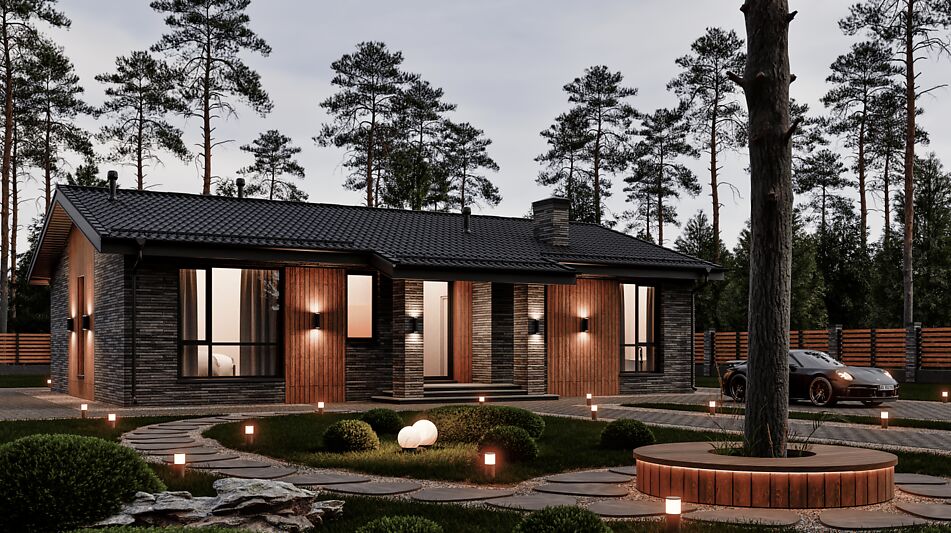 Одноэтажный дом в КП Юрьево Берег