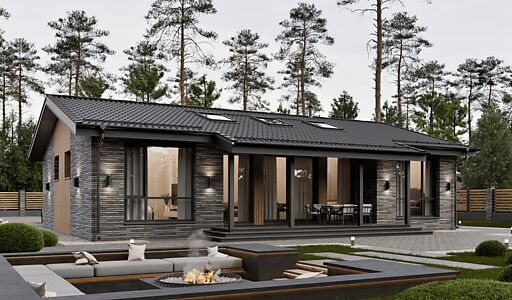 Одноэтажный дом в КП Юрьево Берег