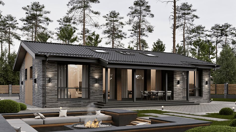 Одноэтажный дом в КП Юрьево Берег