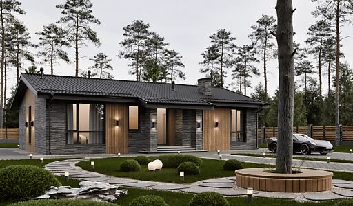 Одноэтажный дом в КП Юрьево Берег