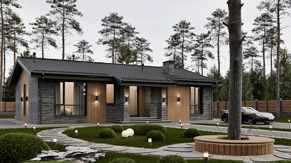 Одноэтажный дом в КП Юрьево Берег