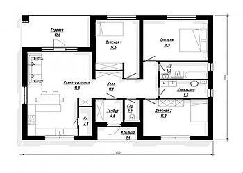Одноэтажный дом у леса в Сходне