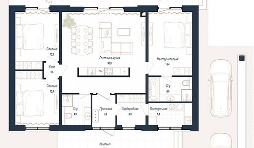 Дом шале в КП Зиккурат