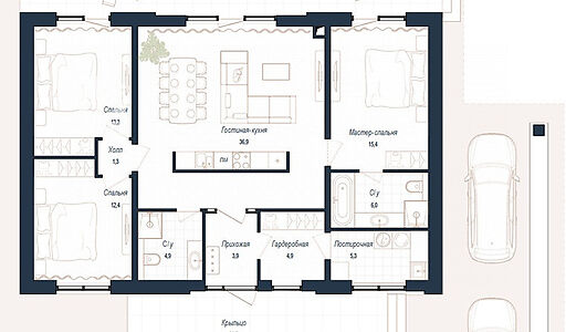 Дом шале в КП Зиккурат