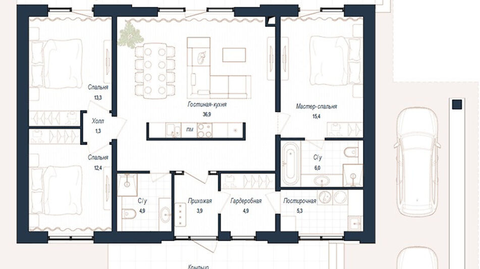 Дом шале в КП Зиккурат