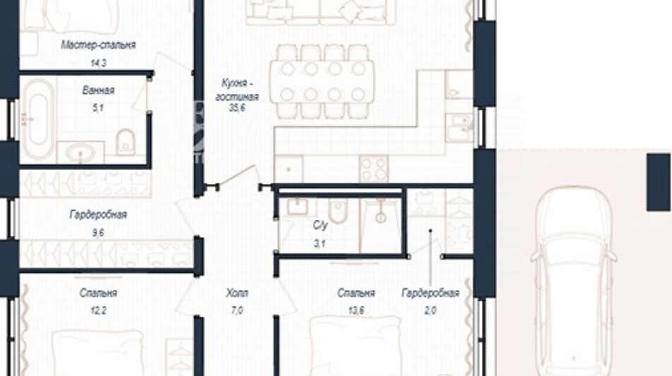 Дом хай-тек в КП Зиккурат