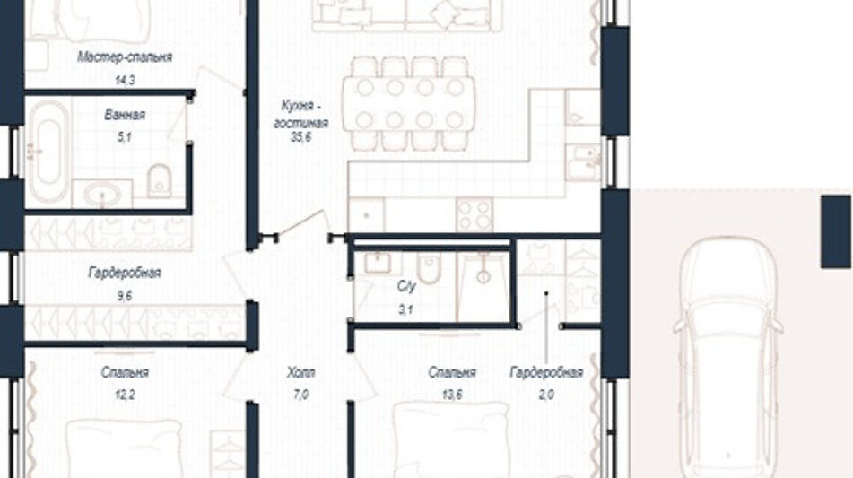 Дом хай-тек в КП Зиккурат