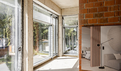 Дом под отделку в сосновом лесу