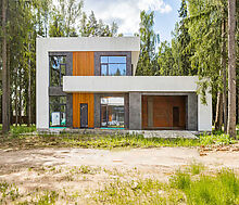 Дом под отделку в сосновом лесу