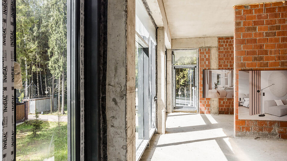 Дом под отделку в сосновом лесу