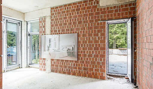 Дом под отделку в сосновом лесу