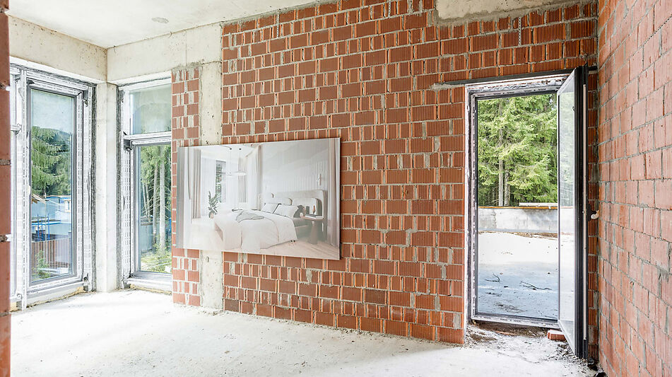 Дом под отделку в сосновом лесу