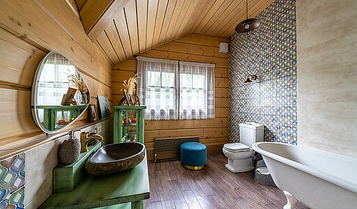 Стильный дом из бруса в Фокс Хилс