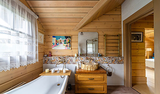 Стильный дом из бруса в Фокс Хилс