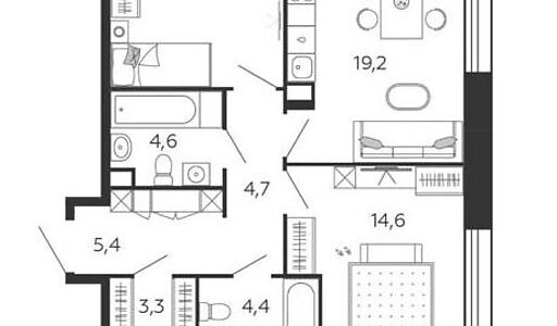 Квартира у наб. Марка Шагала