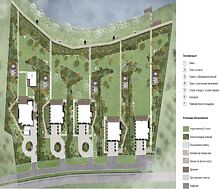 Новый дом без отделки у реки