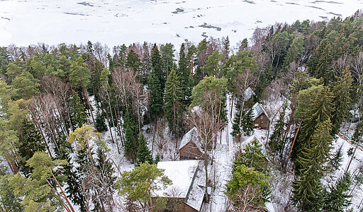 Участок с лесом и причалом у воды