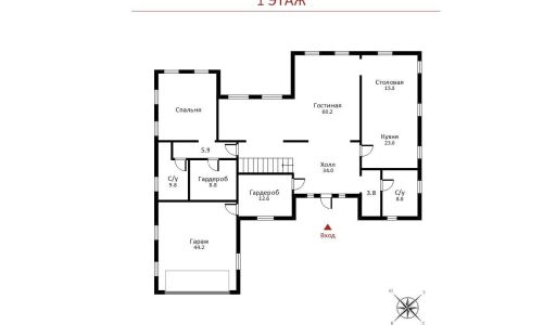 Дом с бассейном в Ивакино