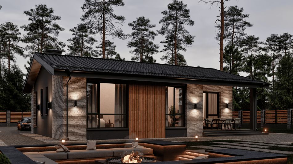 Одноэтажный дом в КП Юрьево Берег