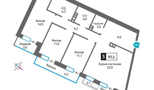 Квартира в ЖК Отрада на Реке