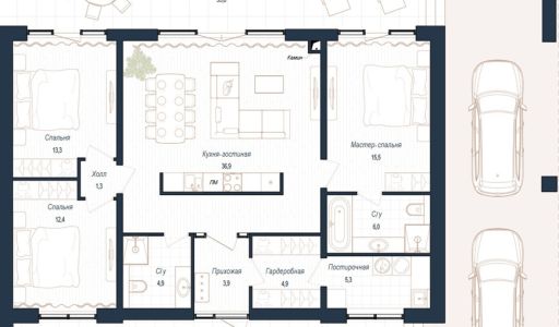 Дом хай-тек в КП Зиккурат