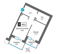 Квартира в ЖК Отрада на Реке