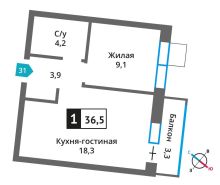 Квартира в ЖК Отрада на Реке