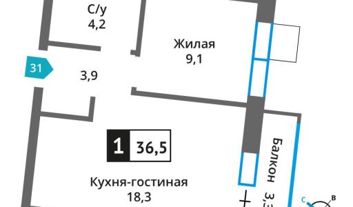 Квартира в ЖК Отрада на Реке