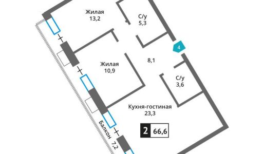 Квартира в ЖК Отрада на Реке