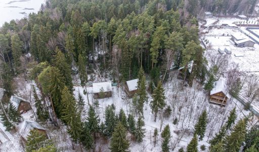 Участок с лесом и причалом у воды