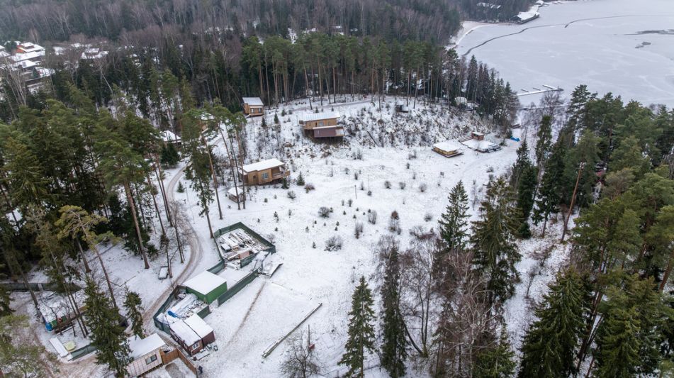 Участок с лесом и причалом у воды