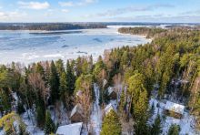 Участок с лесом и причалом у воды