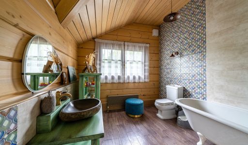 Стильный дом из бруса в Фокс Хилс