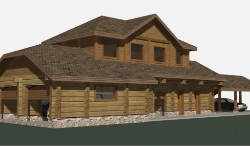 Дом из кедрового лафета в Авроре